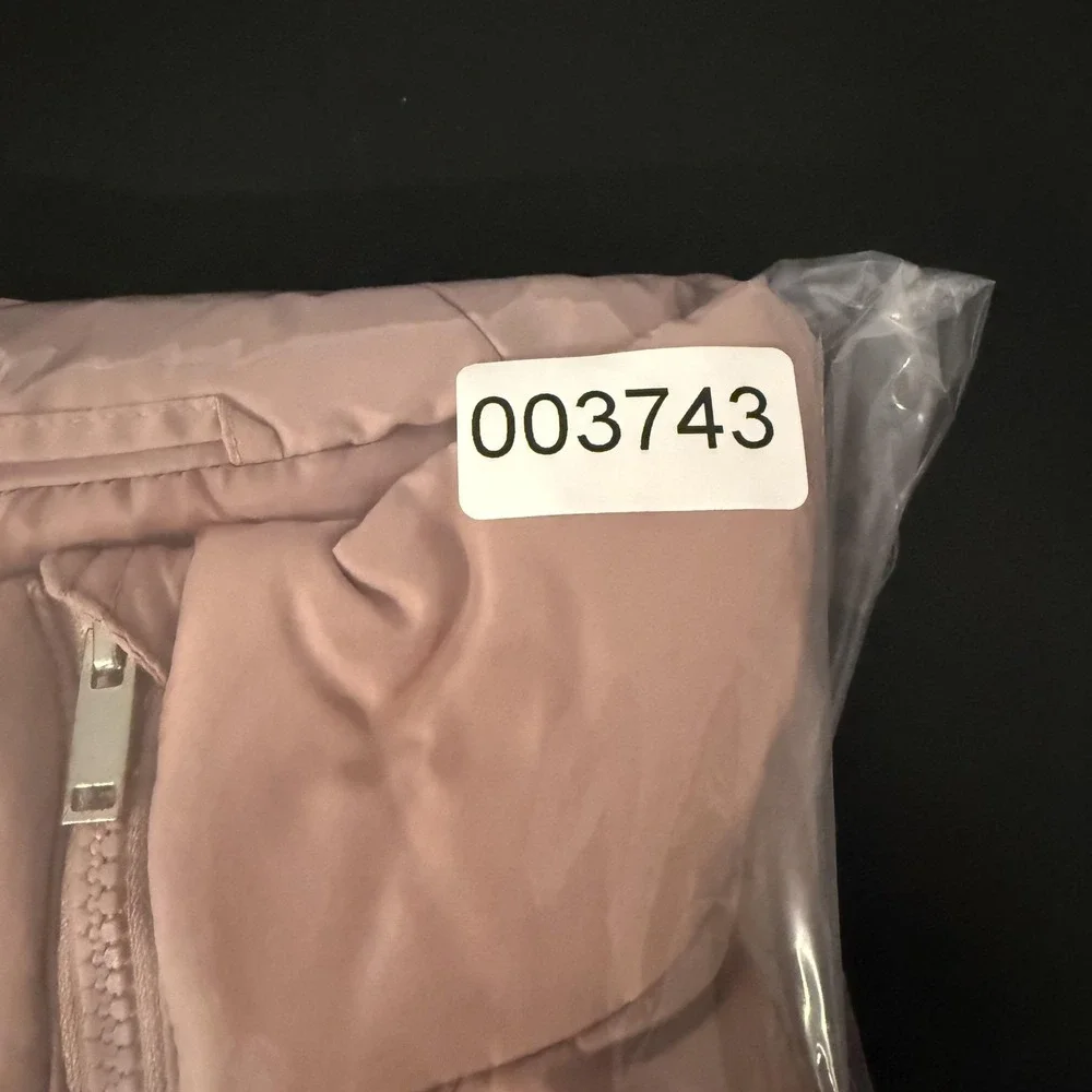 New York & Company Vest Womens Small Pink Quilted Full‎ Zip Puffer Mock Neck